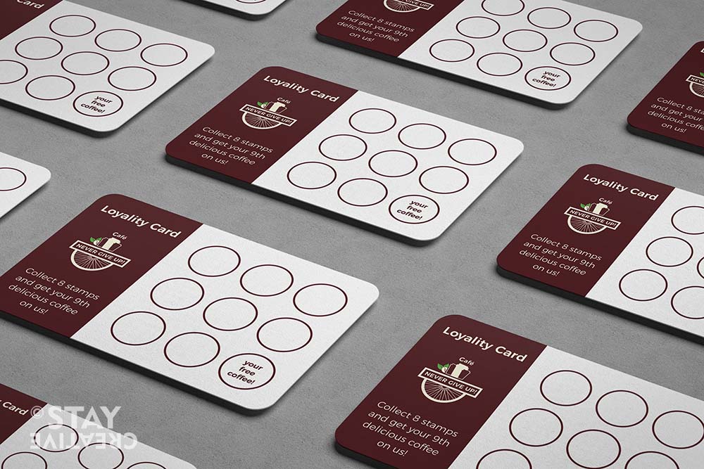 projekt karty lojalnościowej dla londyńskiej kawiarni